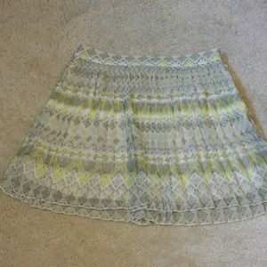 Gray & lime green pleaded skirt